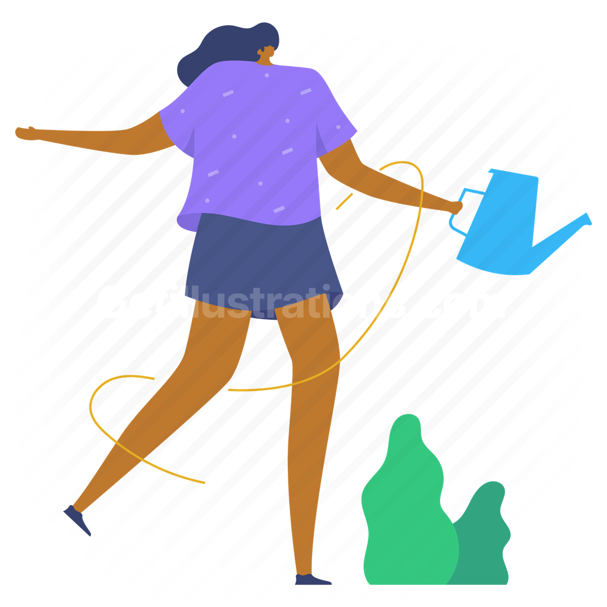 watering, agriculture, gardening, garden, watering can, woman, people, person